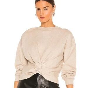 Frame Twisted Sweatshirt in Oatmeal Heather - Size: Large